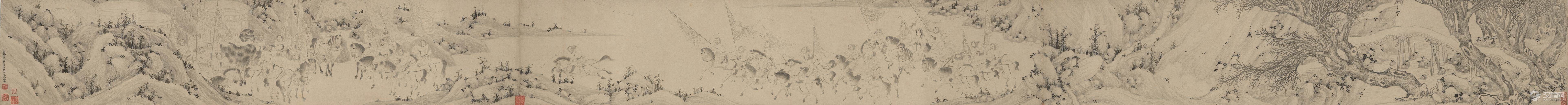 明 尤求画选 寒山拾得图