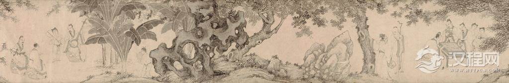 明 尤求画选 寒山拾得图 