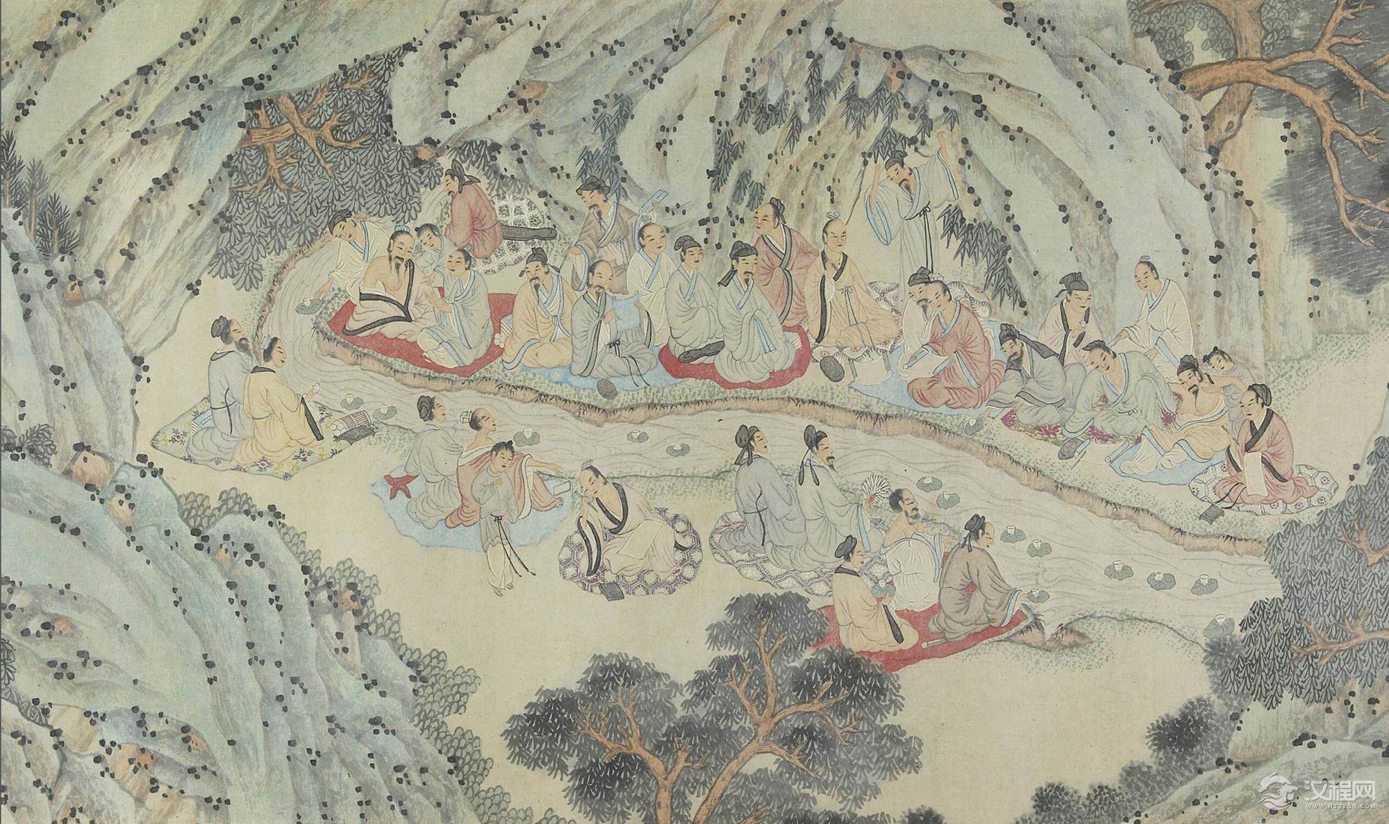 明 尤求画选 寒山拾得图 