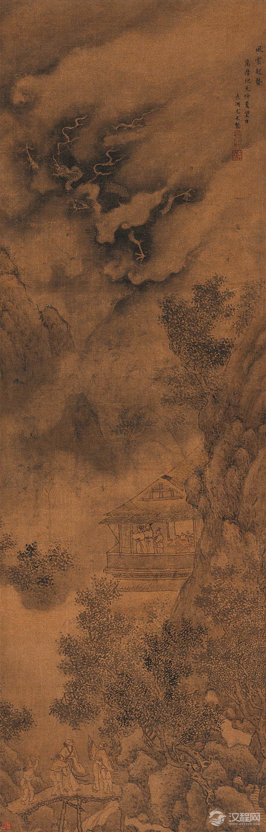 明 尤求画选 寒山拾得图