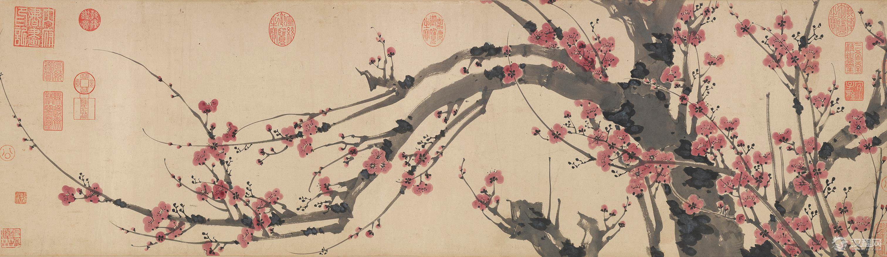 明 姚绶画选 红梅图卷 