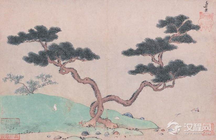 明 姚绶画选 红梅图卷