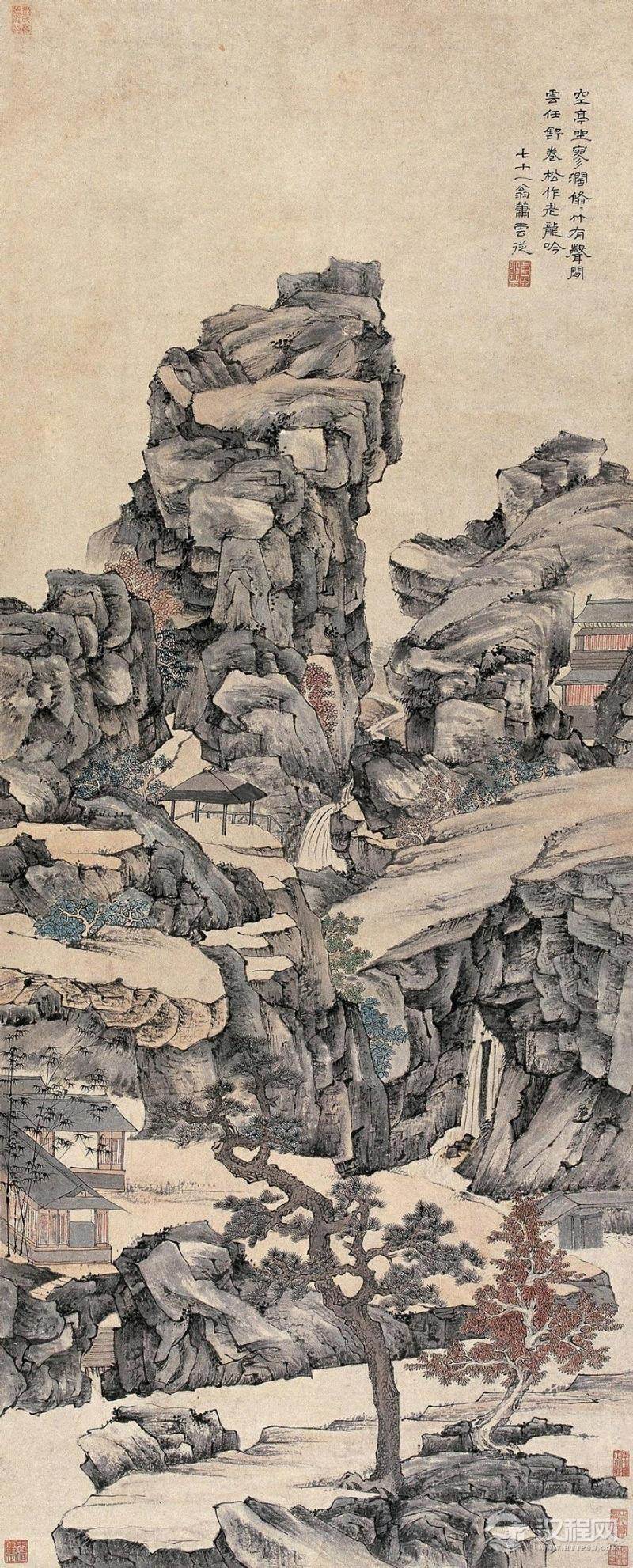 明 萧云从画选 设色山水
