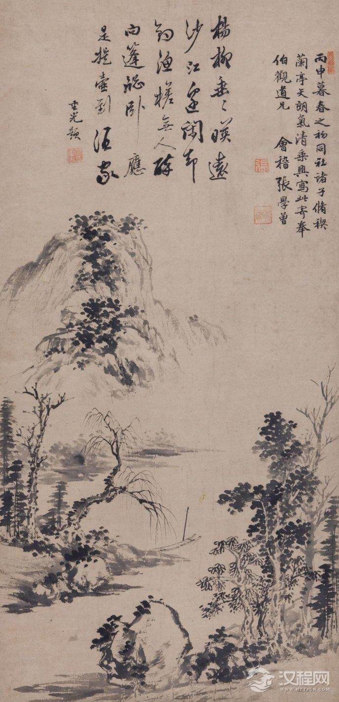 清&nbsp;<wbr>张学曾山水画作品