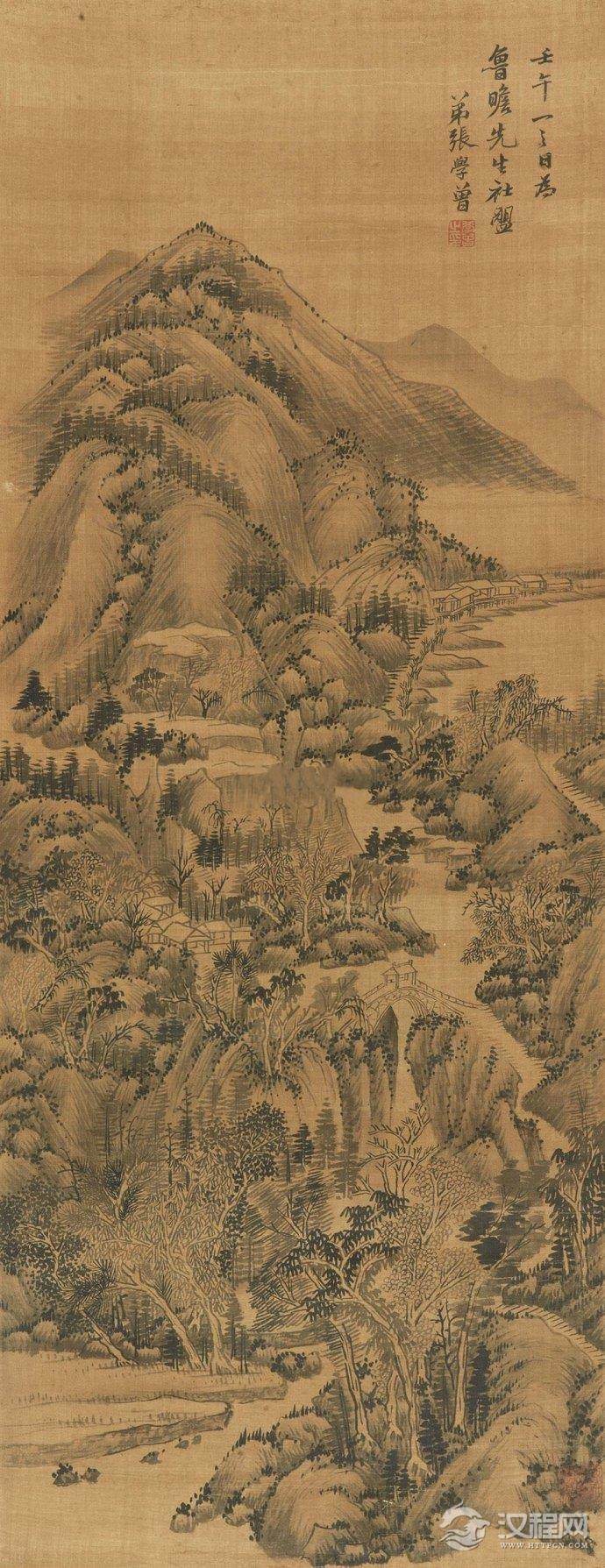 清&nbsp;<wbr>张学曾山水画作品