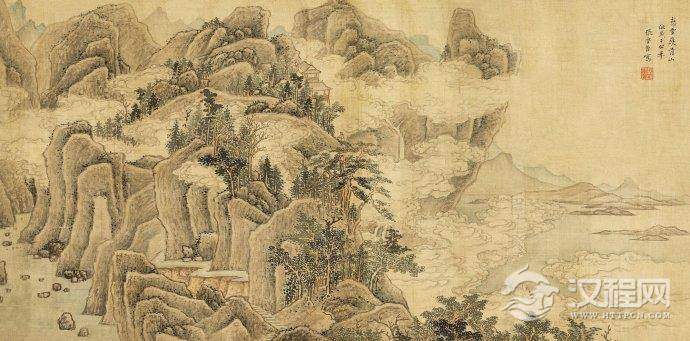 清&nbsp;<wbr>张学曾山水画作品