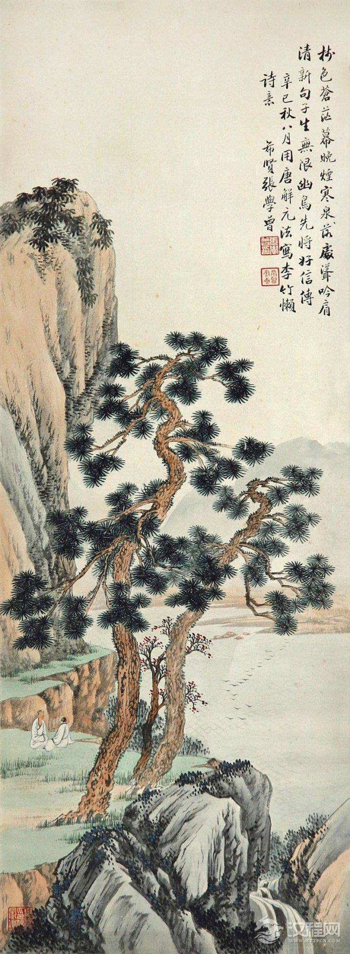 清&nbsp;<wbr>张学曾山水画作品