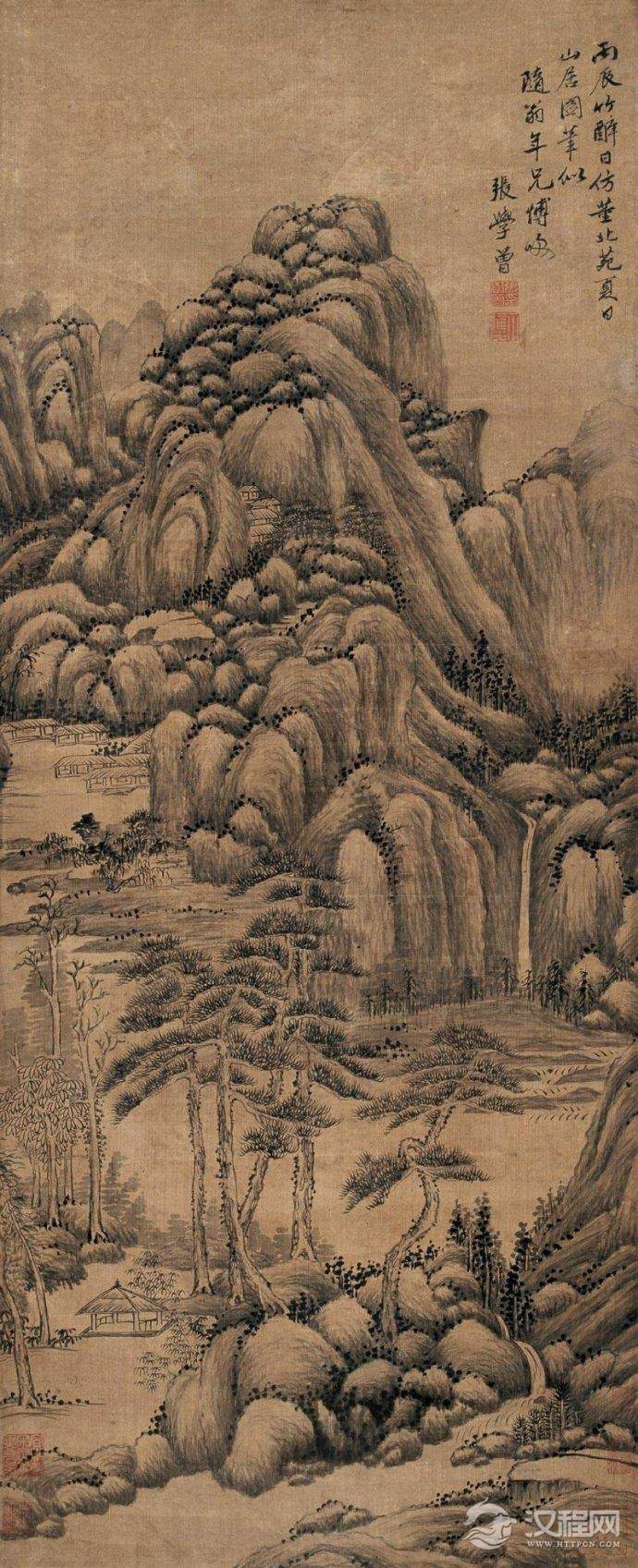 清&nbsp;<wbr>张学曾山水画作品