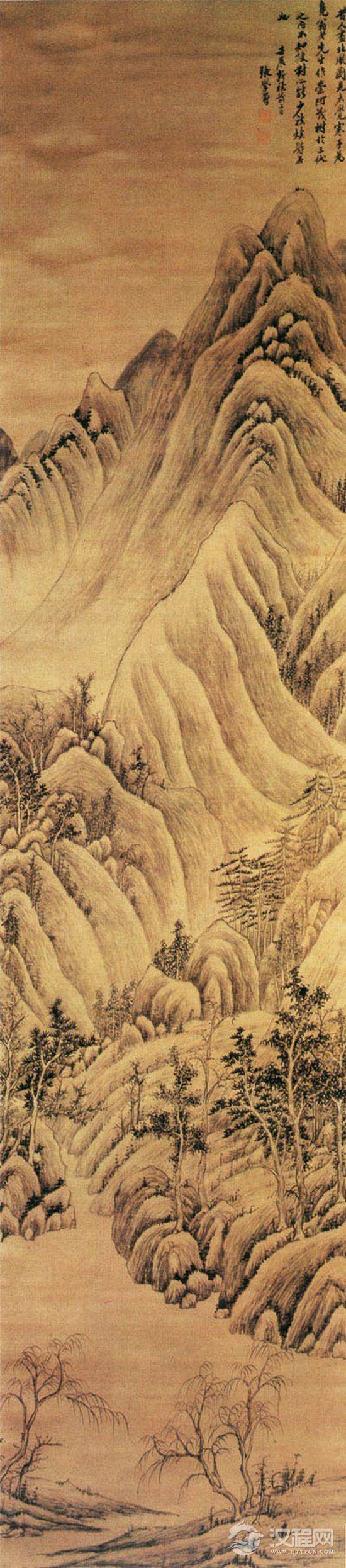 清&nbsp;<wbr>张学曾山水画作品