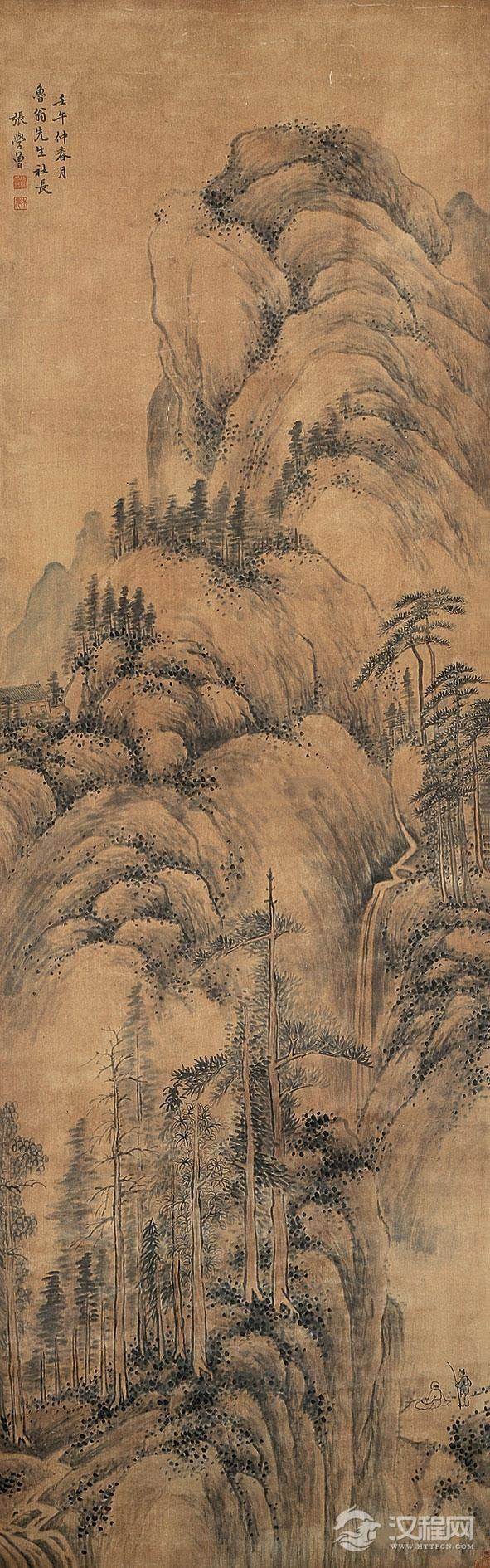 清&nbsp;<wbr>张学曾山水画作品