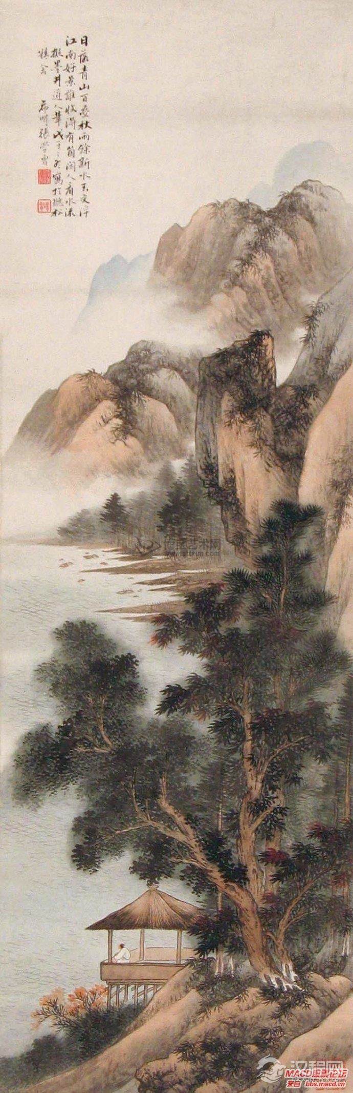 清&nbsp;<wbr>张学曾山水画作品