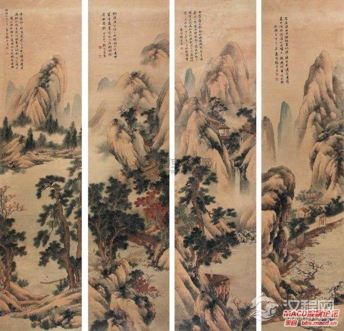 清&nbsp;<wbr>张学曾山水画作品