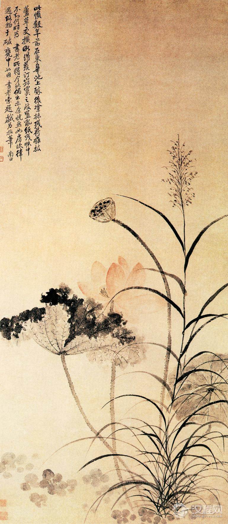 锦石秋花图与恽寿平作品(百幅中国名画) - 潮河边人 - 潮河边人博客