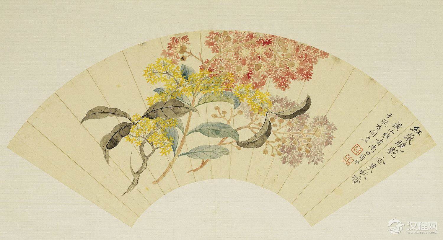 锦石秋花图与恽寿平作品(百幅中国名画) 