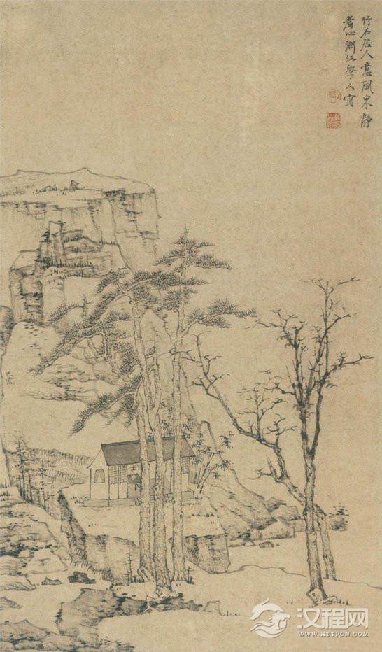 清四僧：弘仁画选 天都峰图轴（百幅中国名画