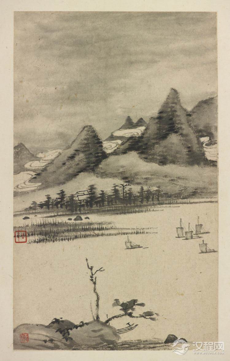 清四僧：弘仁画选 天都峰图轴（百幅中国名画) - 潮河边人 - 潮河边人博客