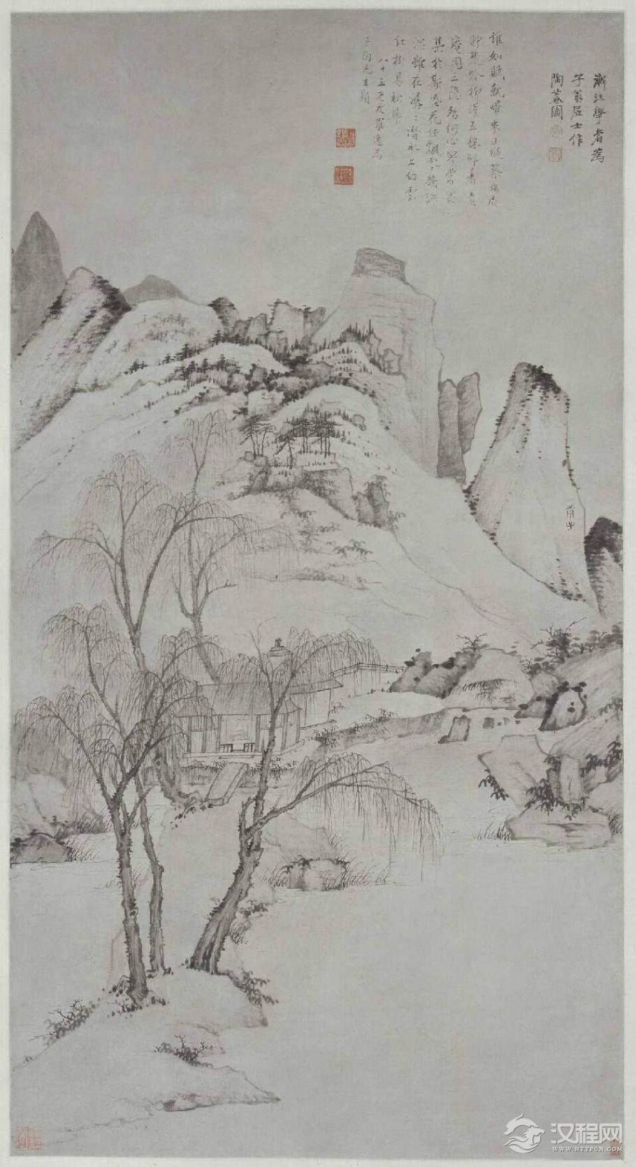 清四僧：弘仁画选 天都峰图轴（百幅中国名画) 