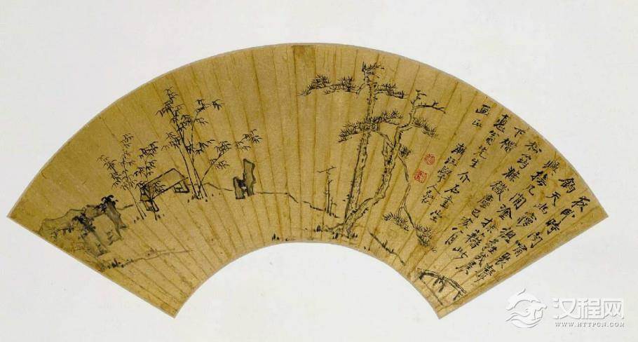 清四僧：弘仁画选 天都峰图轴（百幅中国名画) 