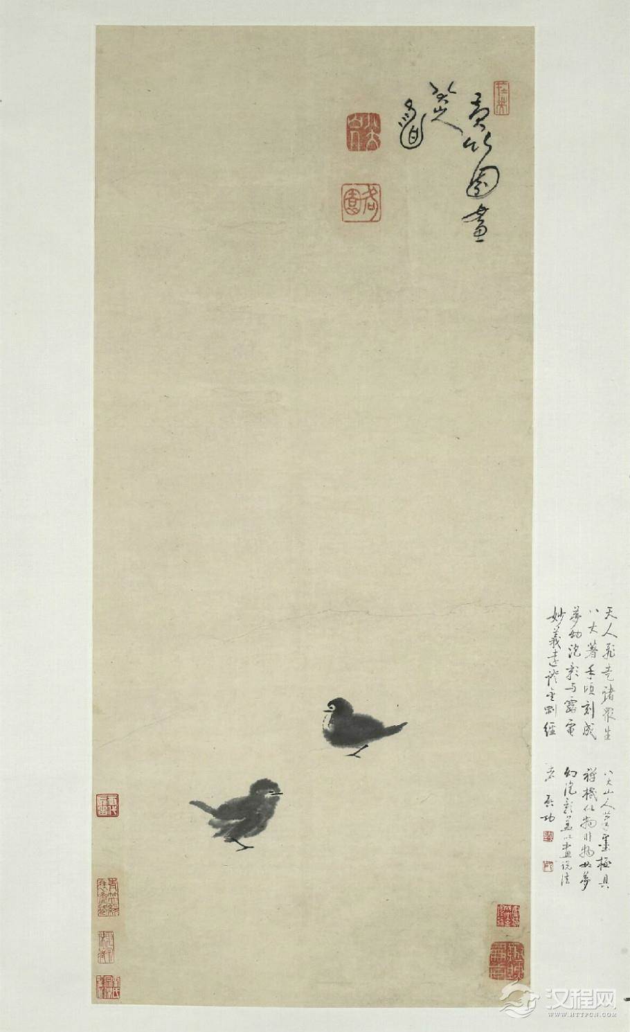 清四僧：八大山人朱耷画选 荷石水禽图（百幅中国名画) - 潮河边人 - 潮河边人博客