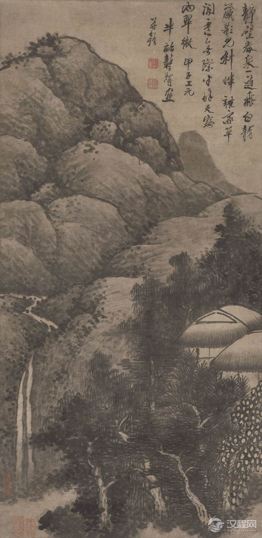 清初“金陵八家”之首：龚贤画选 夏山过雨图