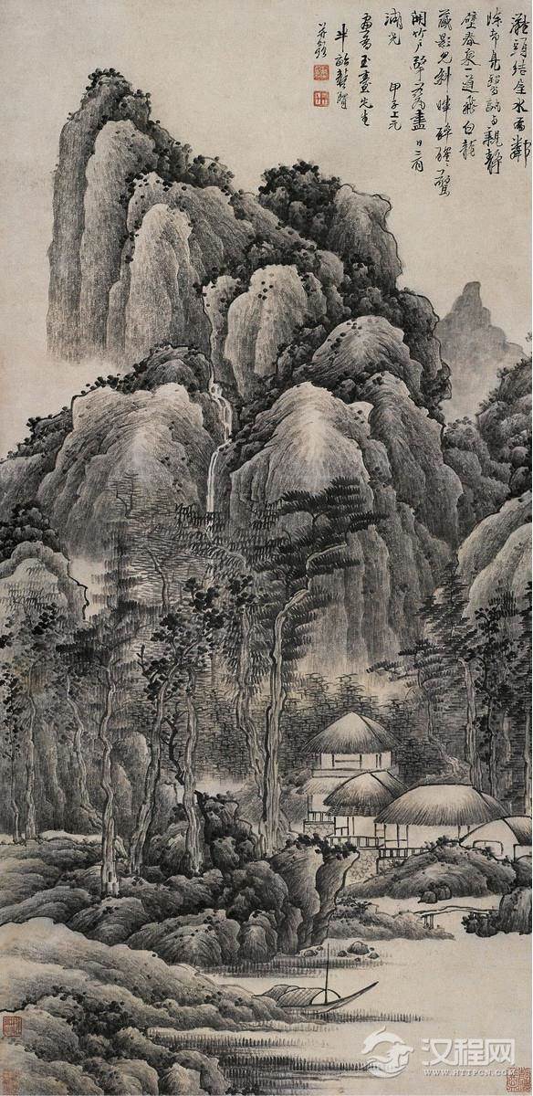 清初“金陵八家”之首：龚贤画选 夏山过雨图 - 潮河边人 - 潮河边人博客