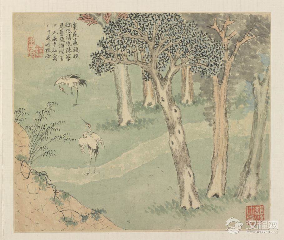 清 柳如是 人物山水册 美国弗利尔美术馆藏 