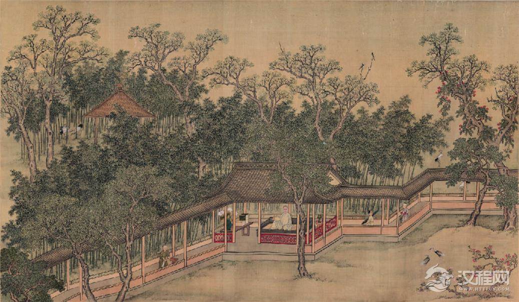 清 王云画选 休园图