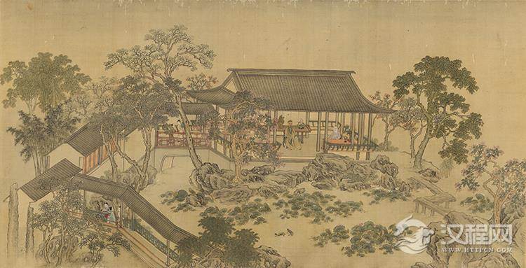 清 王云画选 休园图