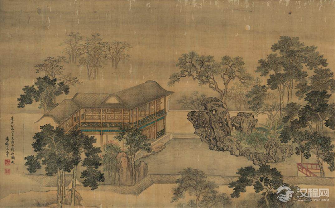 清 王云画选 休园图