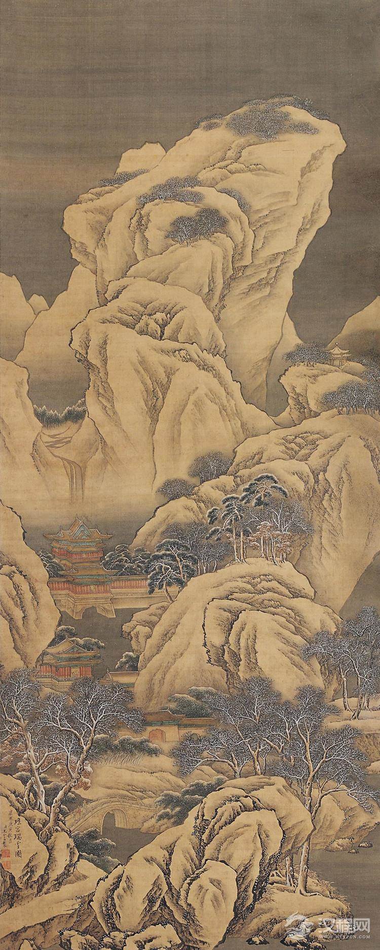 清 王云画选 休园图