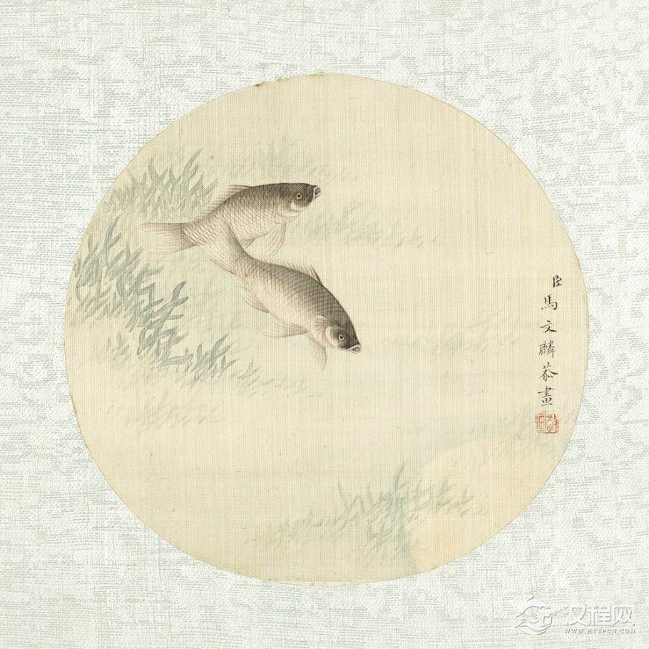 清 马文麟 画鱼藻 台北故宫博物院藏 