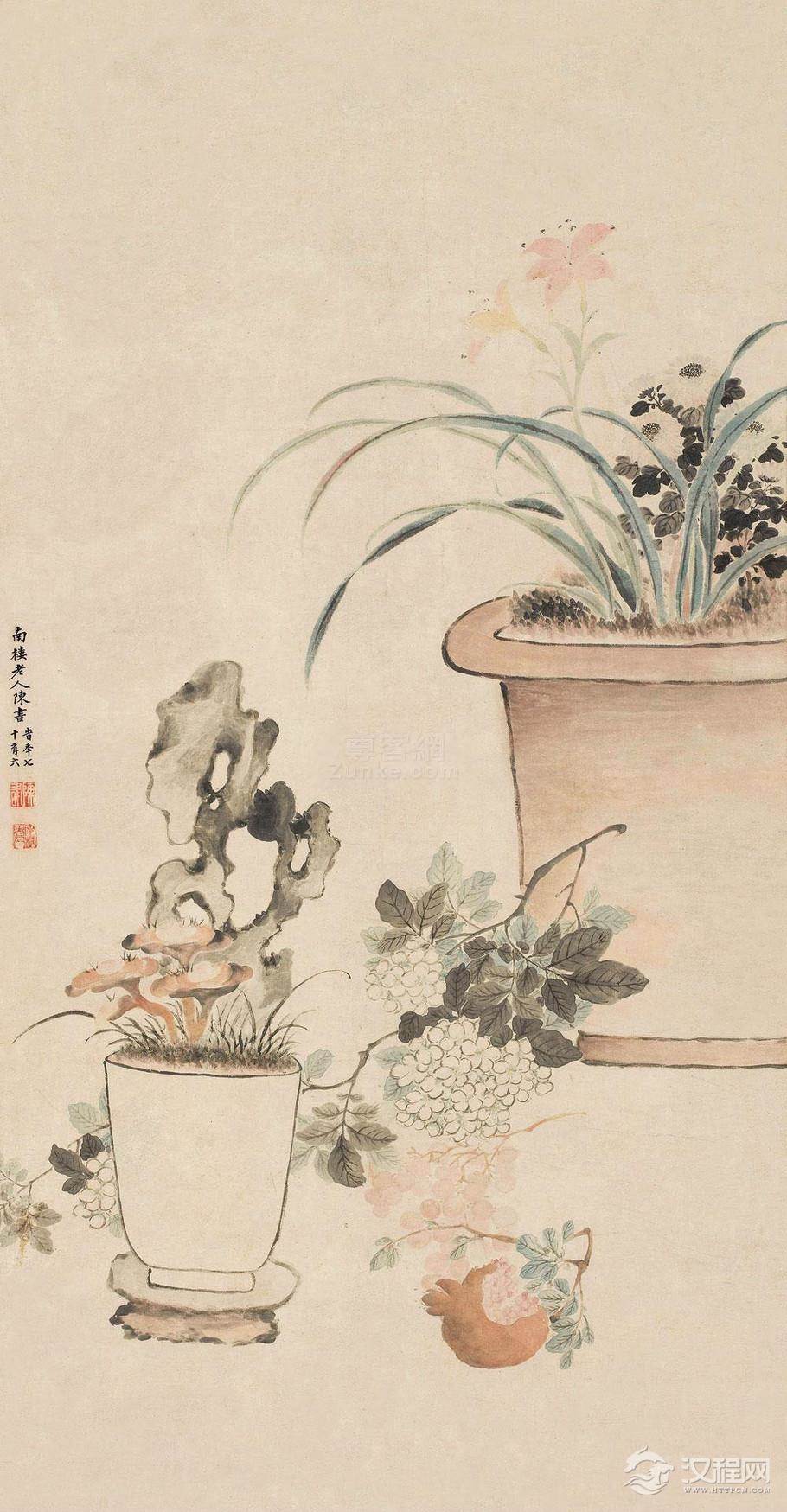 清 陈书画选 岁朝丽景图 