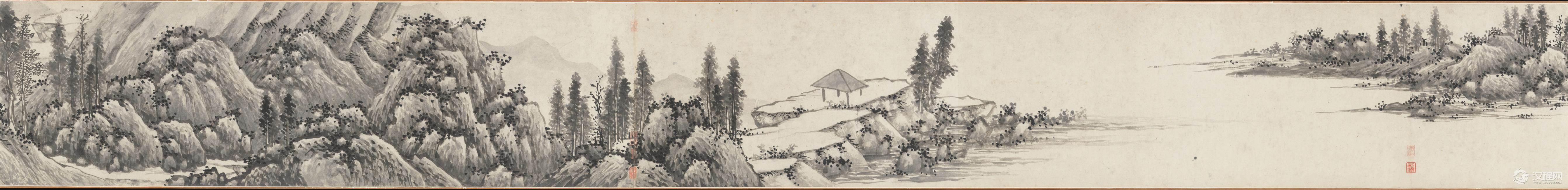 明 沈周文徵明合作 山水图卷 大都会艺术博物馆藏