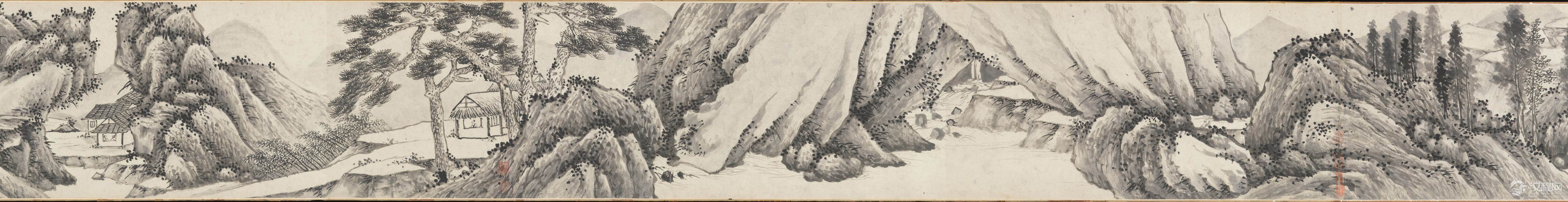 明 沈周文徵明合作 山水图卷 大都会艺术博物馆藏 