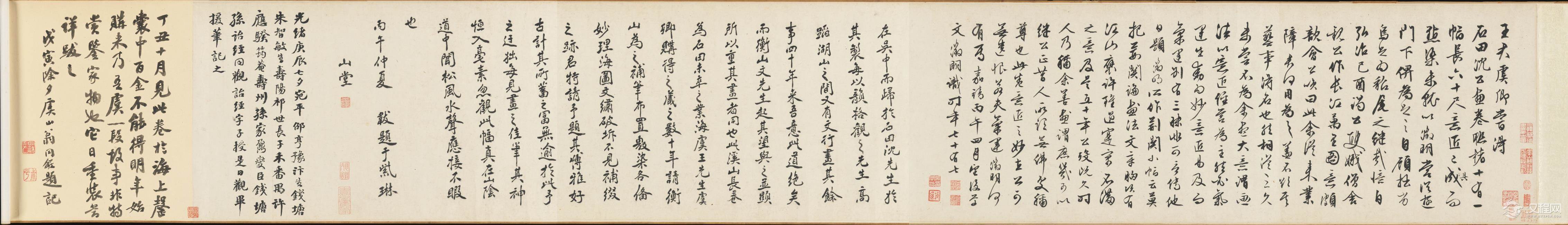 明 沈周文徵明合作 山水图卷 大都会艺术博物馆藏