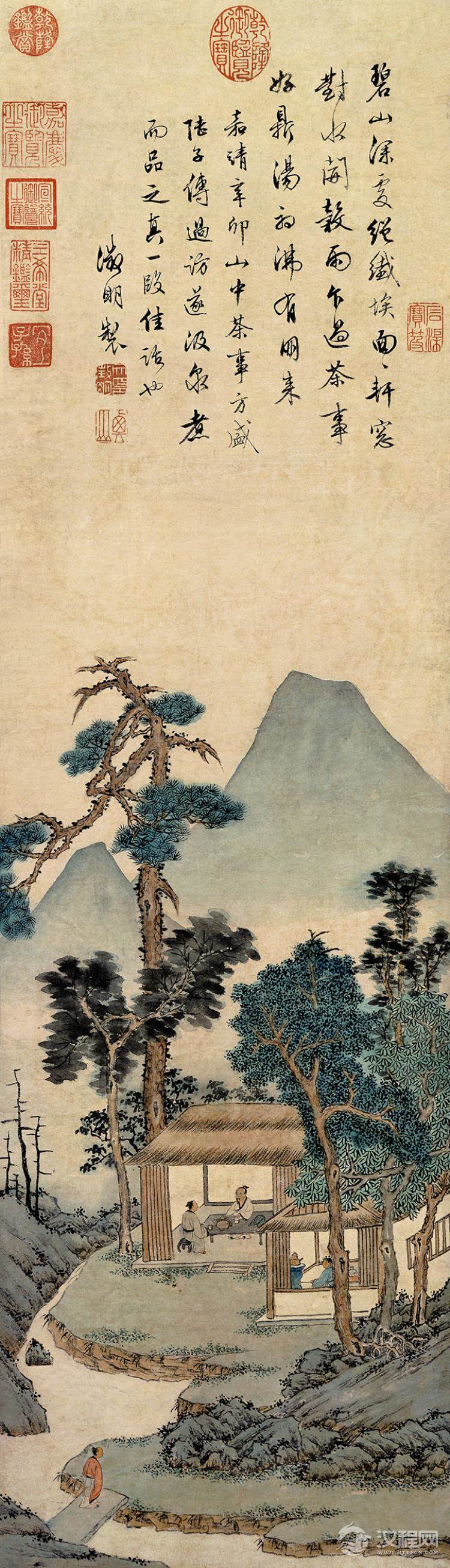 明 文徵明画枯木 古木寒泉图 