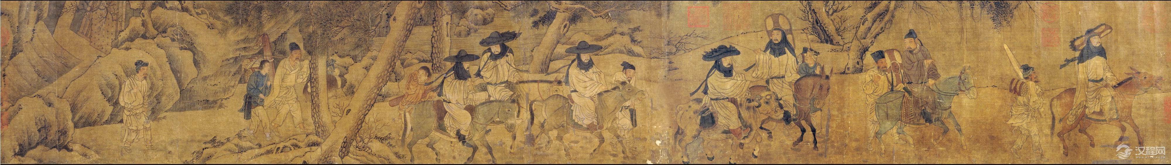 刘松年七子过关图
