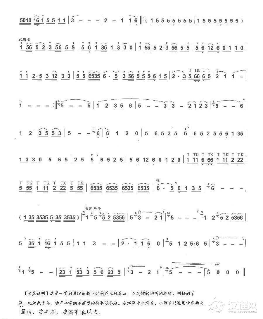 巴乌中高级乐曲《瑞丽美》卫明儒曲