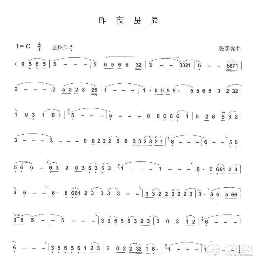 巴乌通俗乐曲《昨夜星辰》张勇强曲