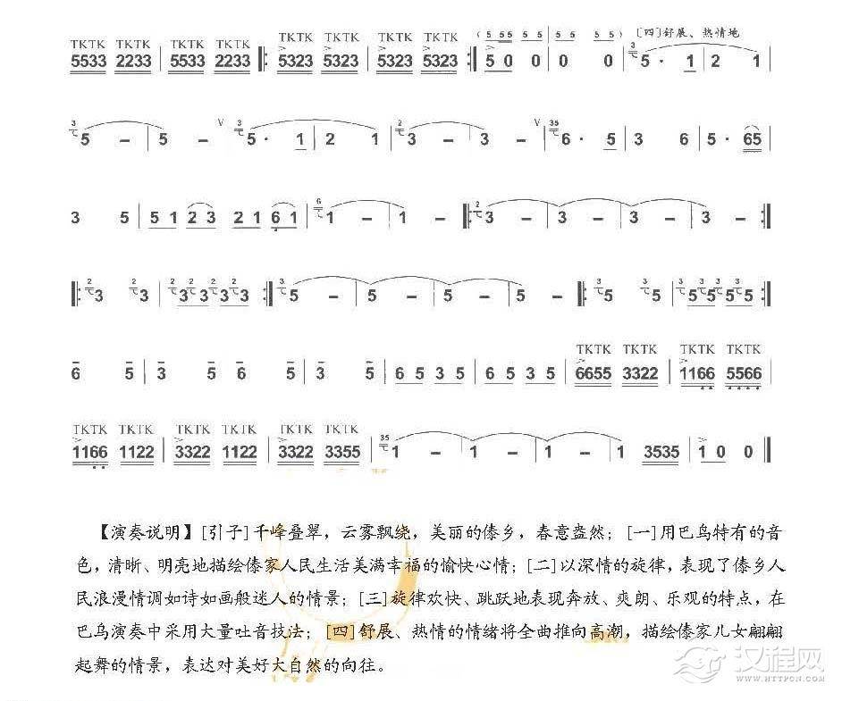 巴乌中高级乐曲《傣乡情歌》王亚军曲