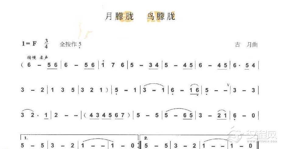 巴乌通俗乐曲《月朦胧鸟朦胧》古 月曲