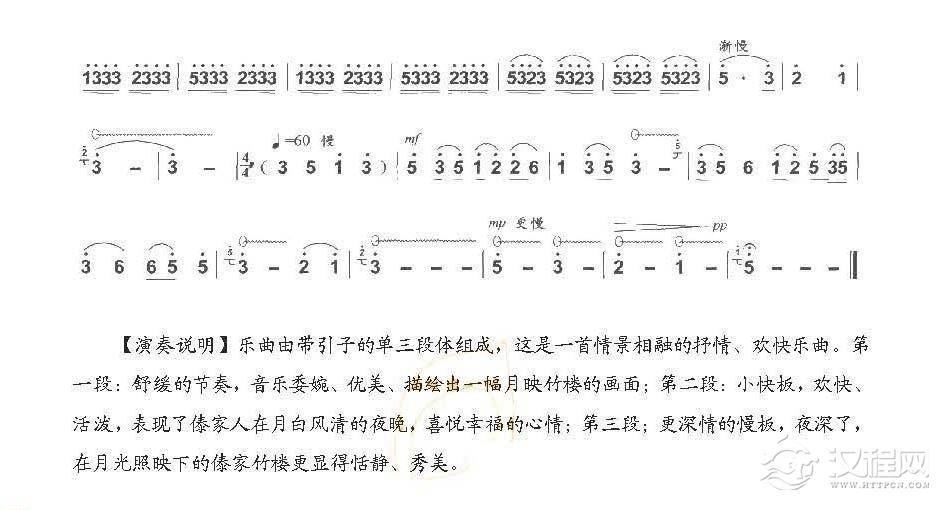 巴乌中高级乐曲《月映竹楼》黎炳成曲