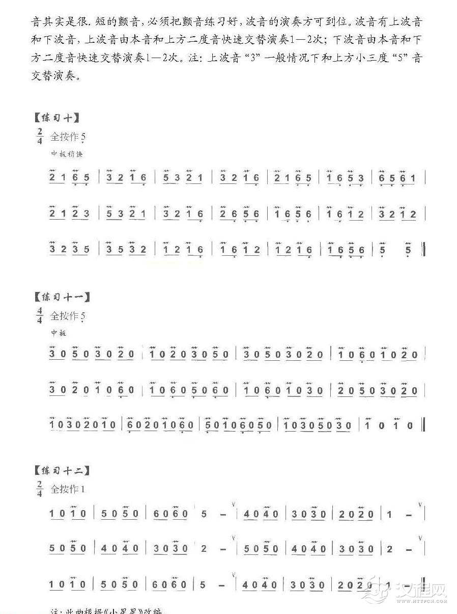 巴乌手指强化练习