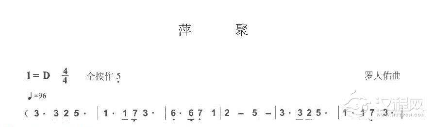 巴乌通俗乐曲《萍 聚》罗大佑曲