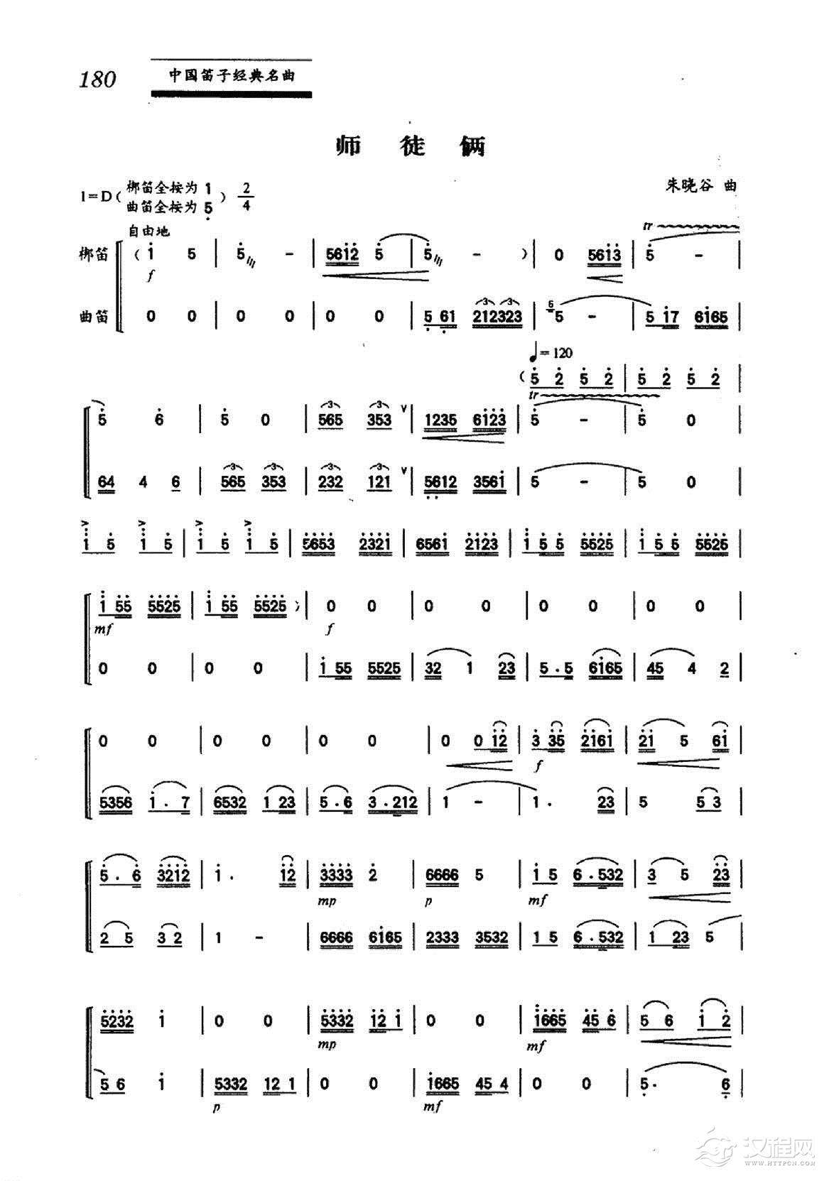 中国笛子名曲《师徒俩》朱晓谷曲