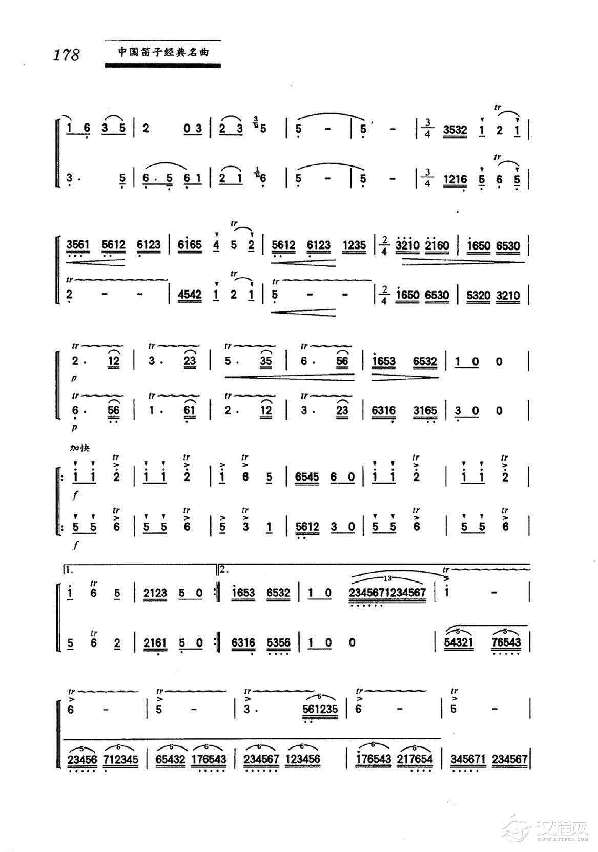中国笛子名曲《采莲》曲广义、曲祥曲