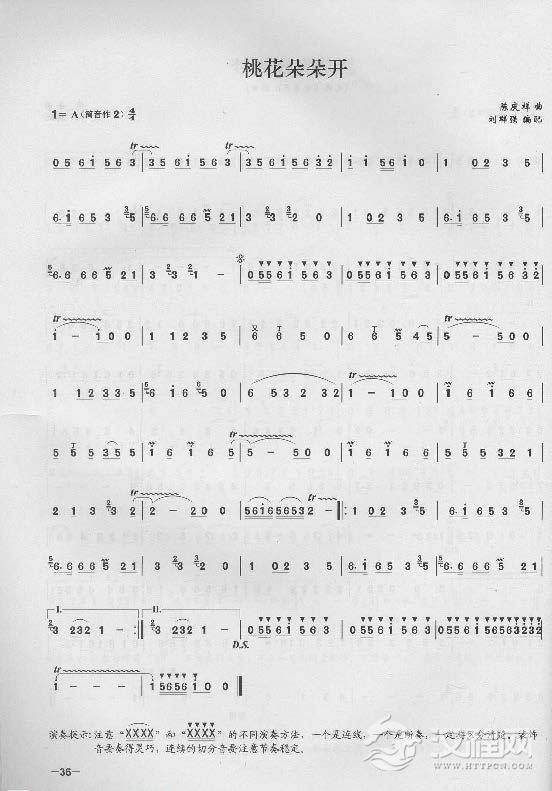 简单易学的竹笛独奏曲《桃花朵朵开》陈庆祥 曲