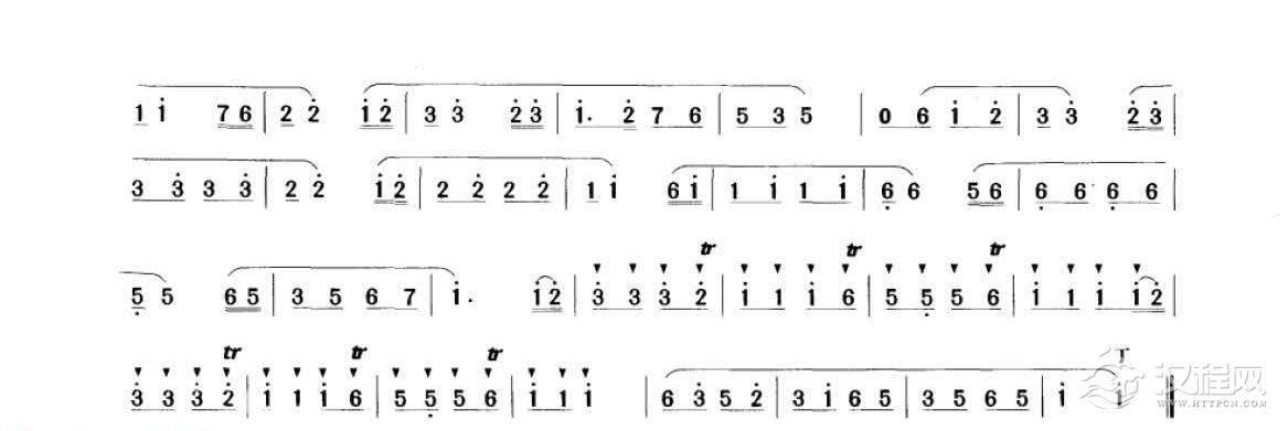 笛子考级练习曲《综合练习&鲍敖法曲》竹笛四级乐曲谱