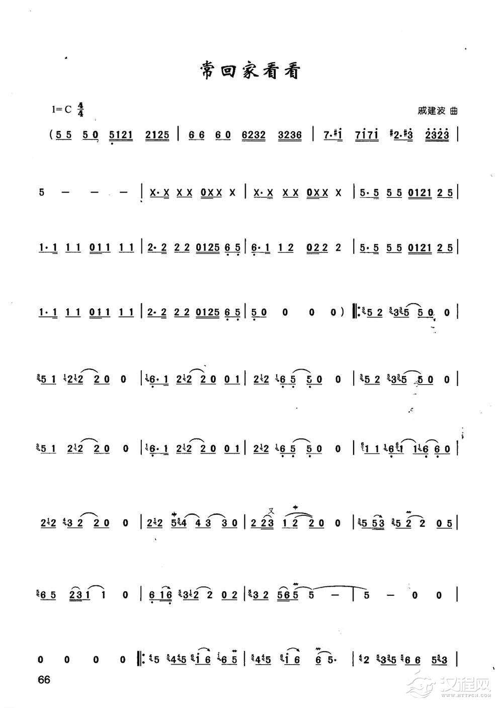 竹笛通俗金曲《常回家看看》陈咏秋笛子曲