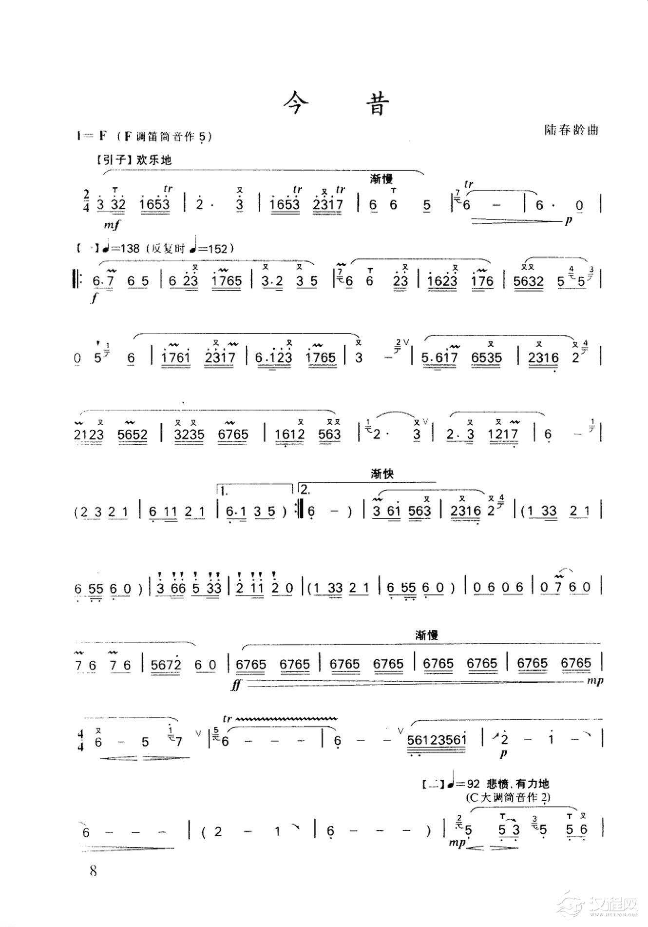 笛子名曲[今昔&陆春龄曲]